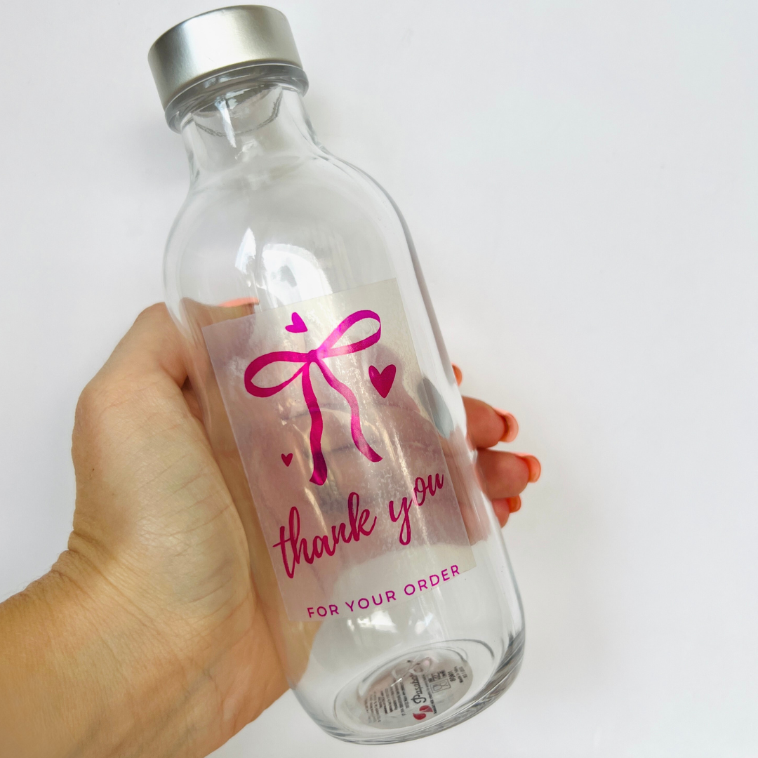 3x Pink Colour Transparent Label - 3.5m per roll
