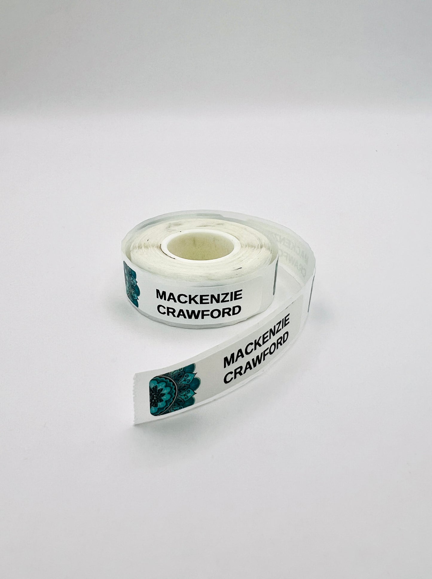 White and Turquoise Mini-Labels - 130 per roll