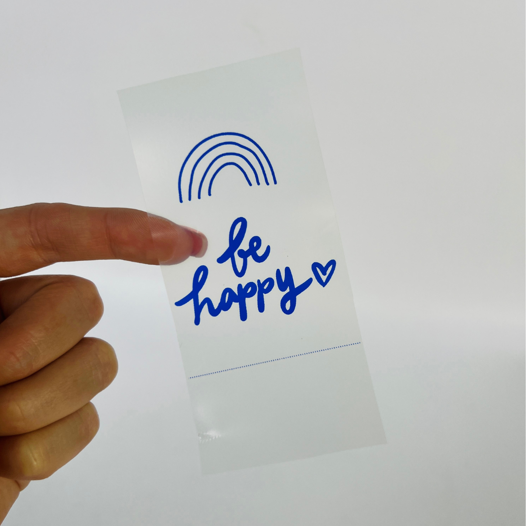 1x Dark Blue Colour Transparent Label - 3.5m per roll