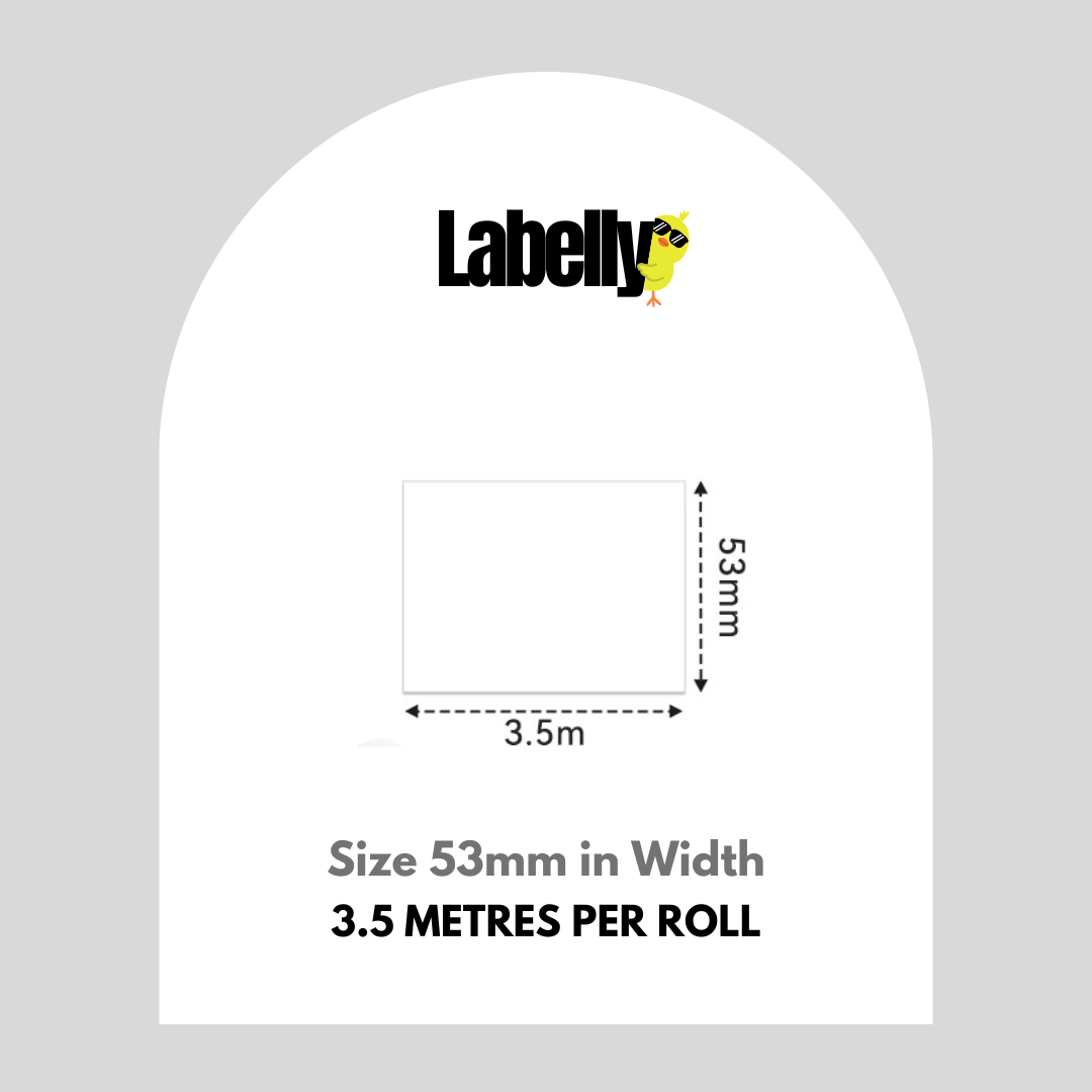3x Dark Blue Colour Transparent Label - 3.5m per roll