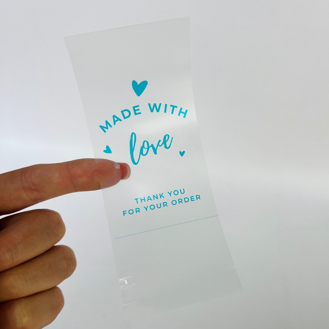 1x Turquoise Colour Transparent Label - 3.5m per roll