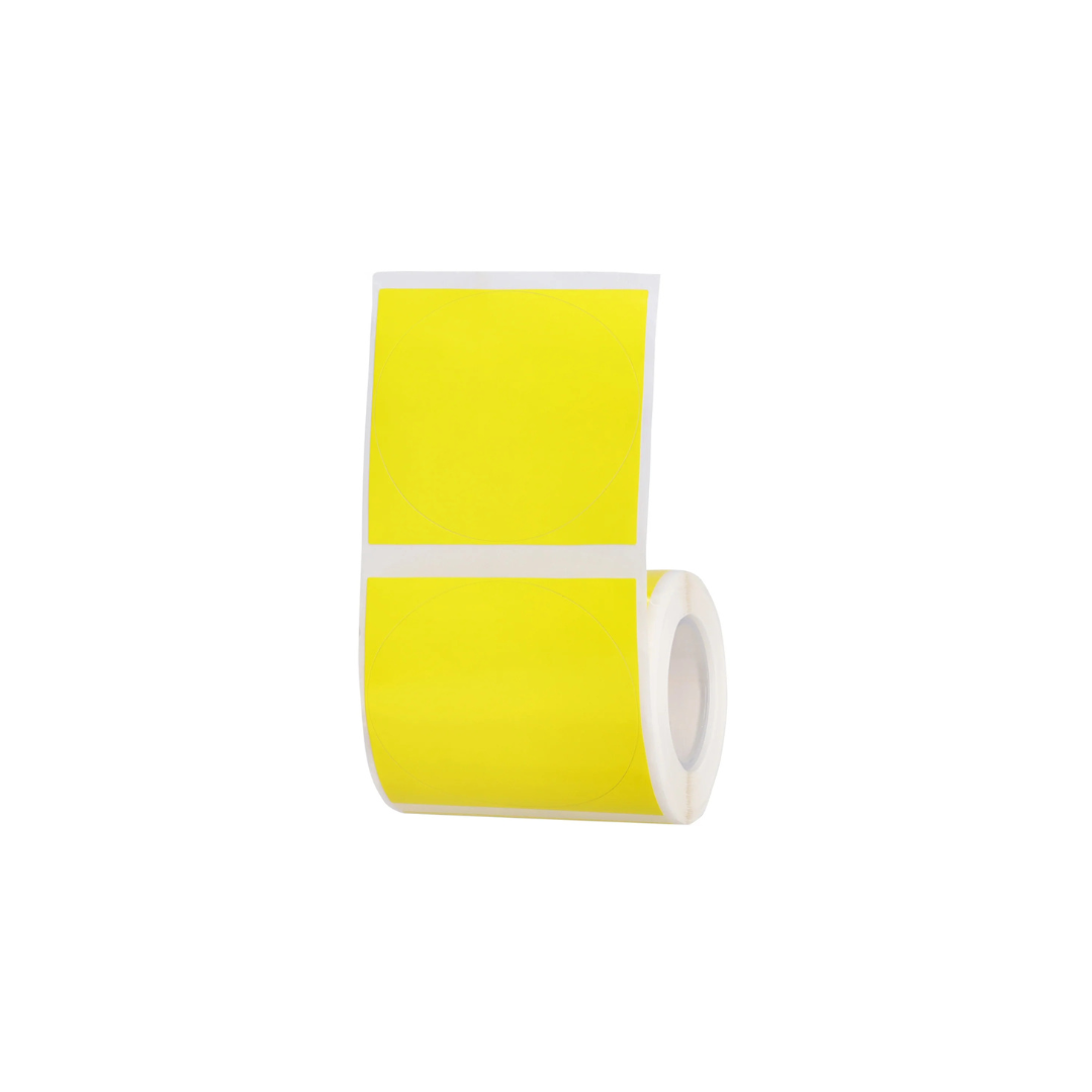 Large Yellow Round Labels - 50*50mm 150 per roll ▭