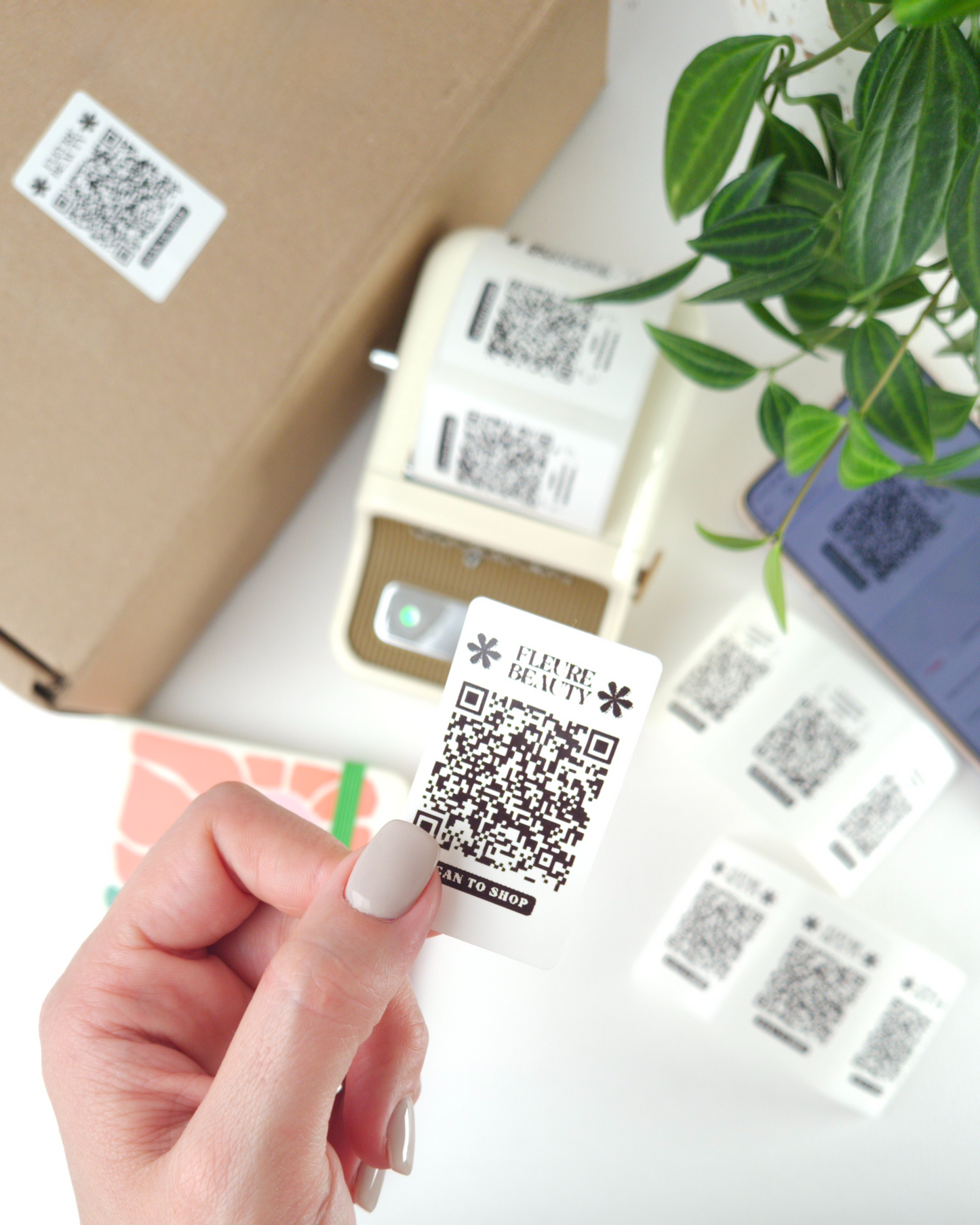 The Cream Business Label Printer + Free Roll of 230 Labels