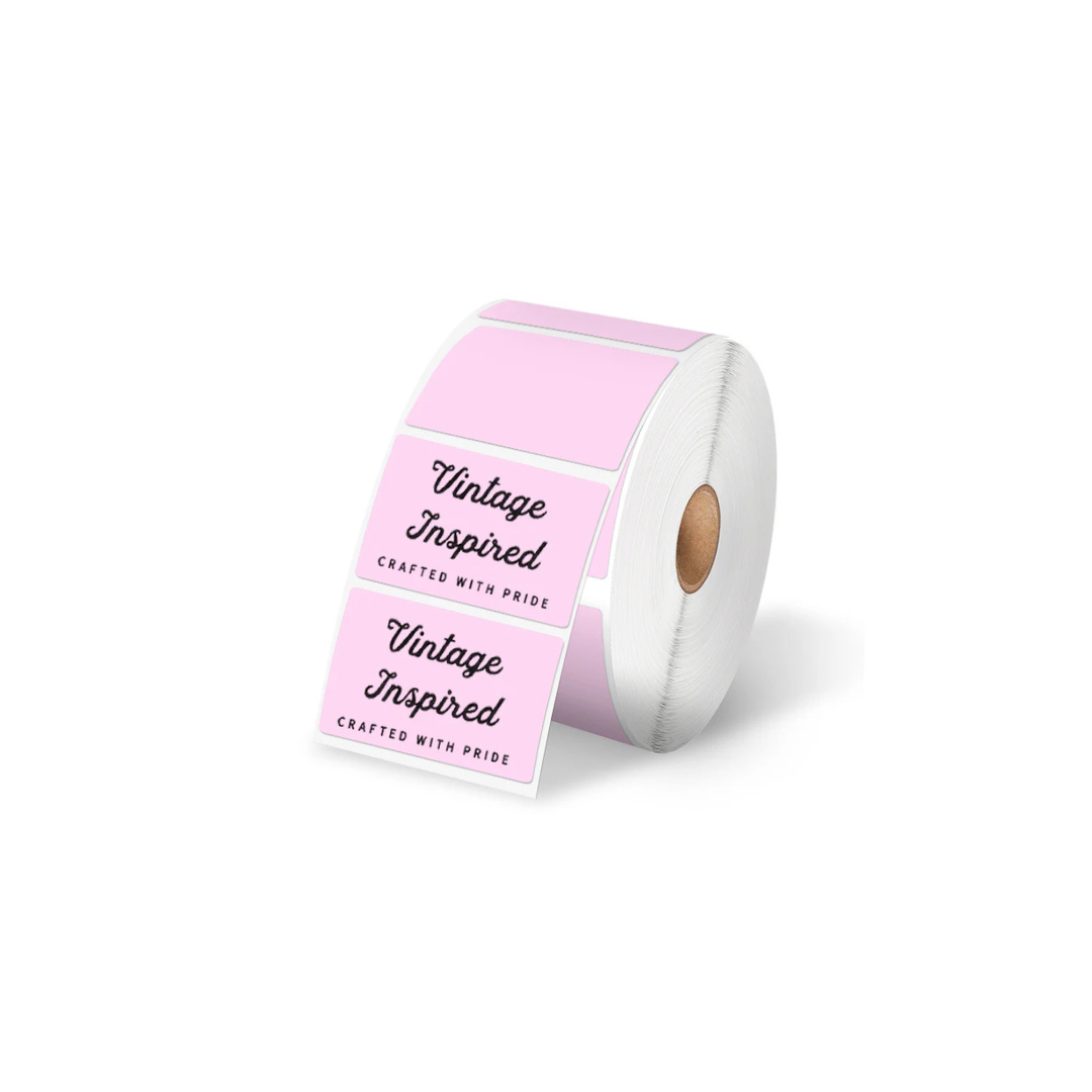 Medium Pink Standard Rectangular Labels - 1000 per roll