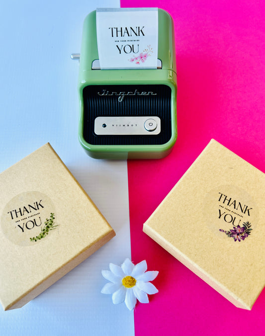 Flower Themed Transparent Round Labels - 40*40mm 170 per roll ⎚