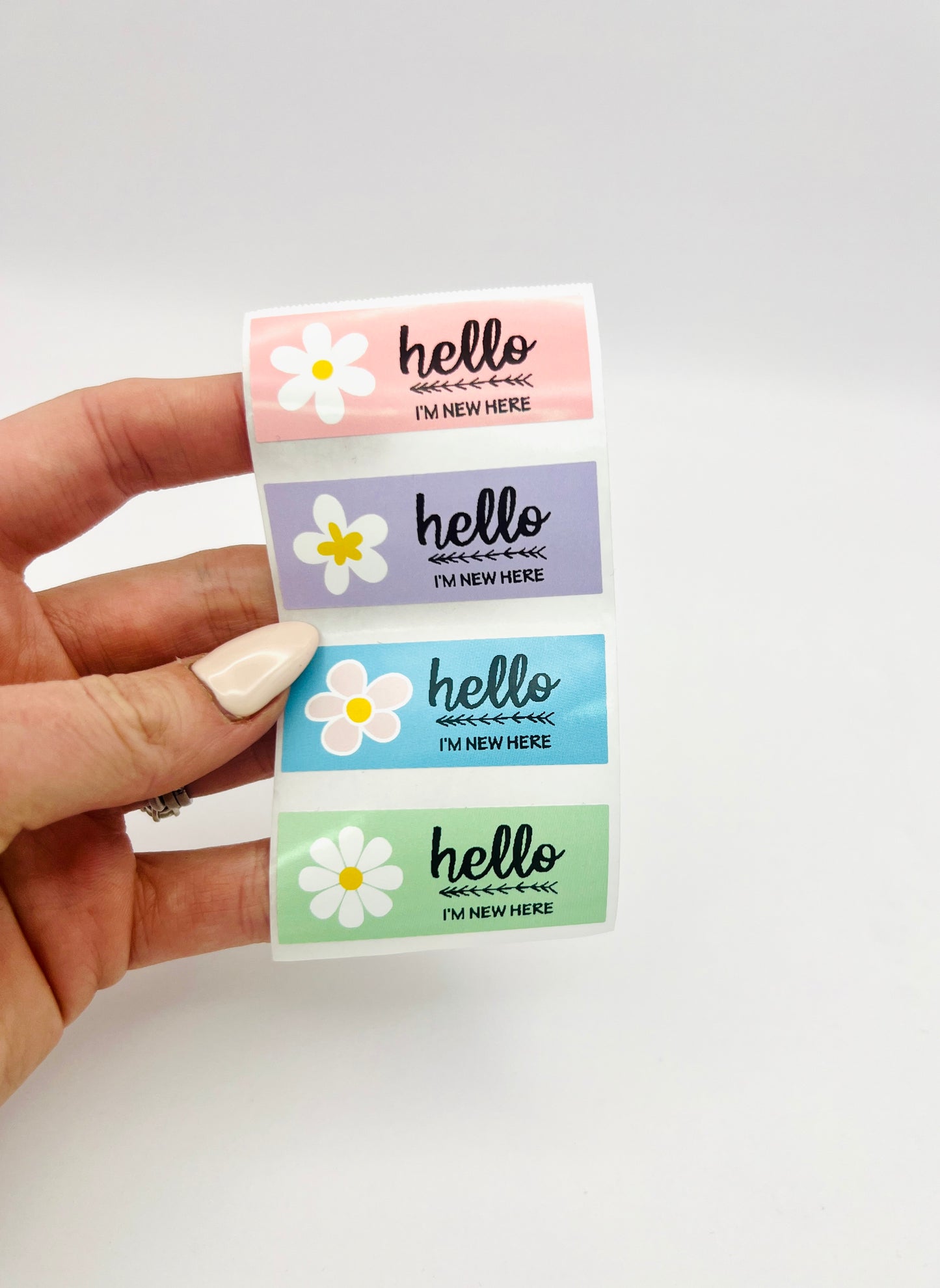 Colourful Daisy Rectangular Labels - 320 per roll 🌼