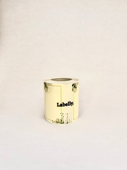 Medium Cream Flower Labels - 230 per roll 🍃