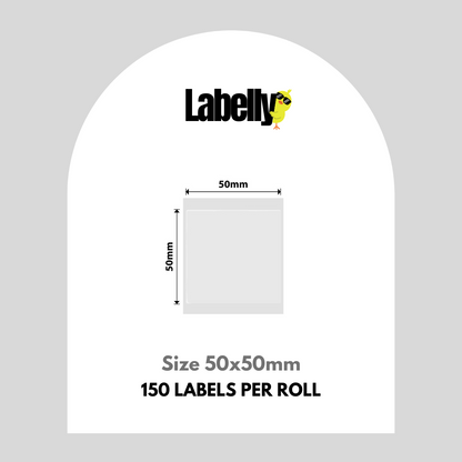 Large Transparent Square Labels - 150 per roll