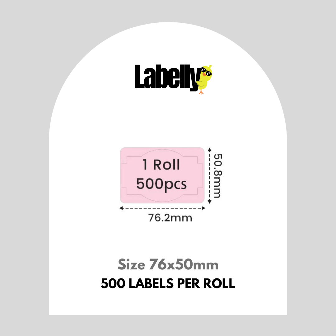 Pink Label Pink Vintage Straight Labels - 500 per roll – Labelly