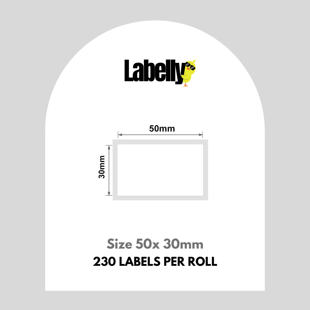 Medium Transparent Standard Rectangular Labels - 50*30mm 230 per roll ...