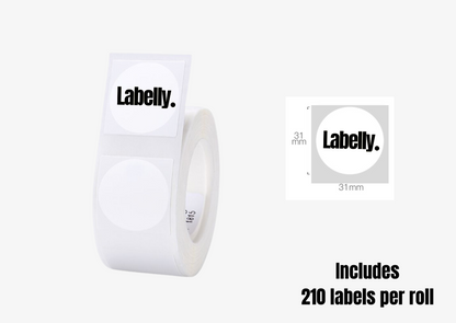 Small White Round Labels - 210 per roll ⚪️