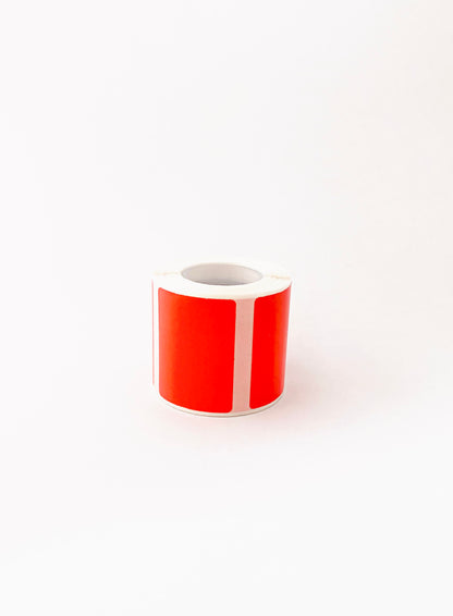 Red Coloured Rectangular Labels - 230 per roll