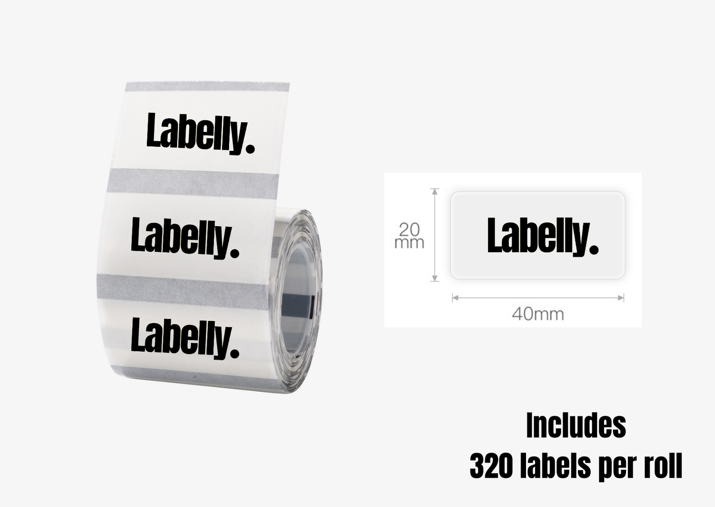 Small Transparent Rectangular Labels - 320 per roll ▭