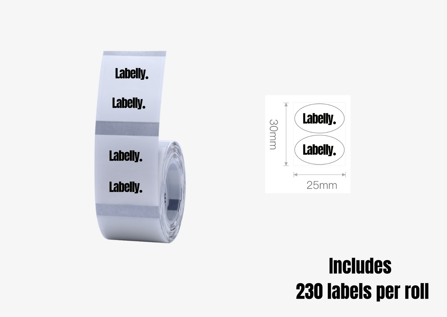 Small Transparent Oval Labels - 230 per roll ⎚