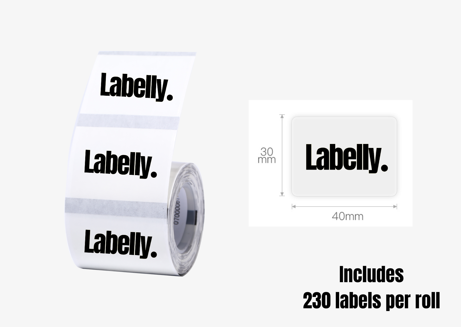 Medium Transparent Rectangular Labels - 230 per roll – Labelly