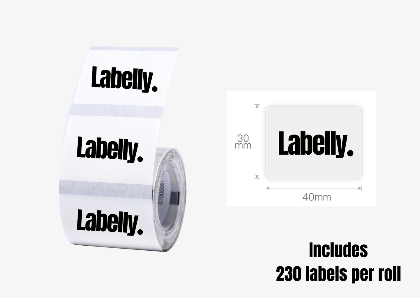Medium Transparent Rectangular Labels - 230 per roll ▭
