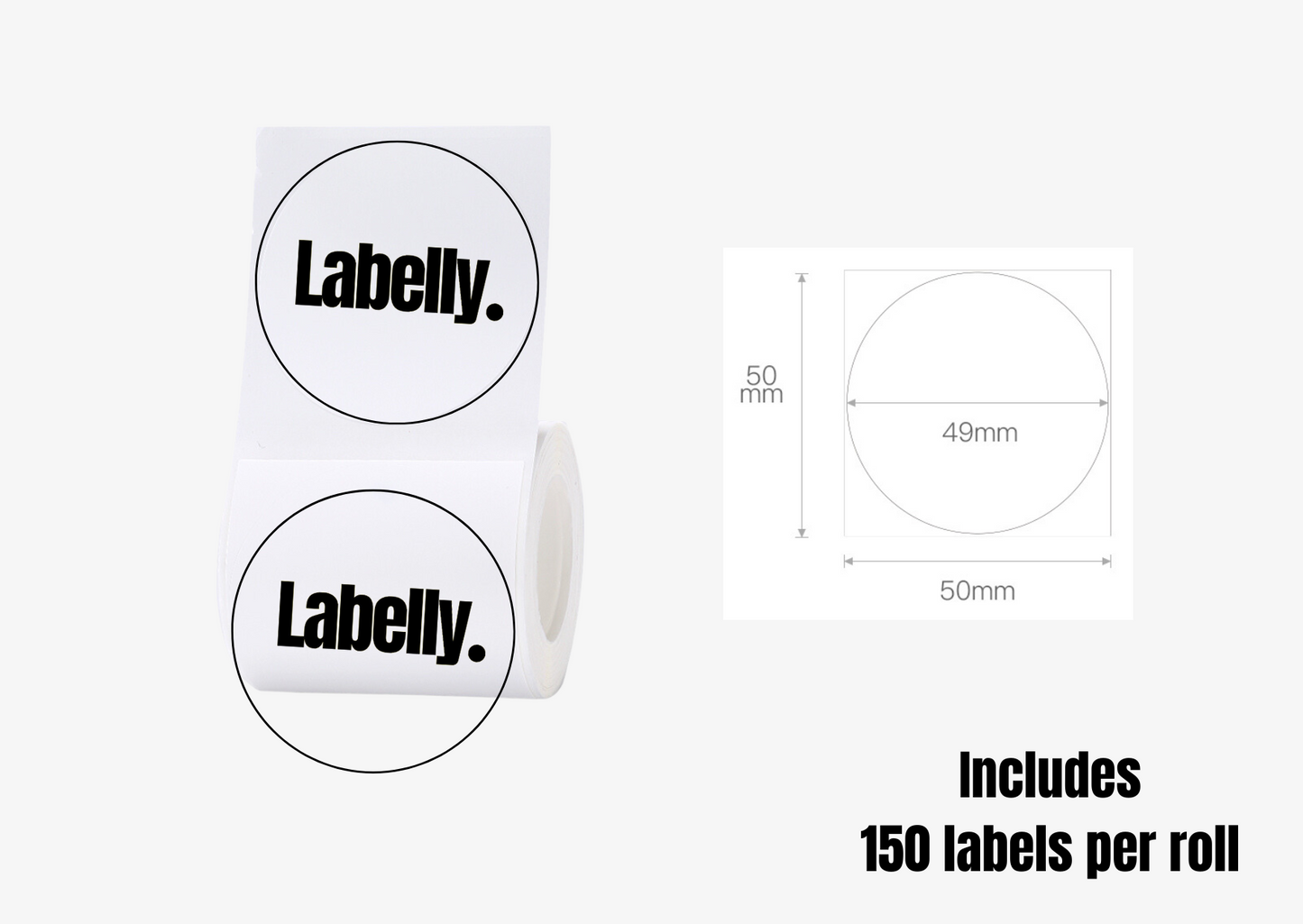 Large White Round Labels - 150 per roll ⚪️