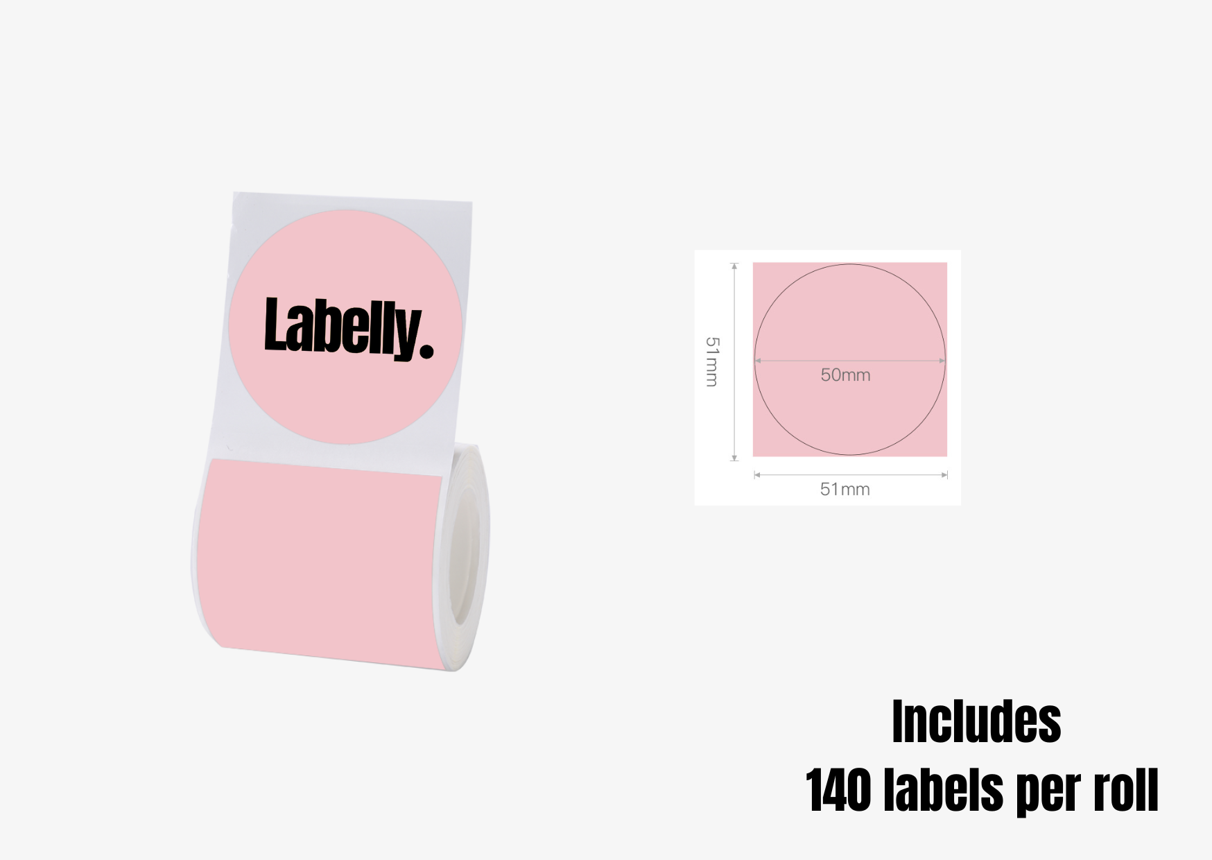 Large Pink Round Labels - 150 per roll 🔘 – Labelly