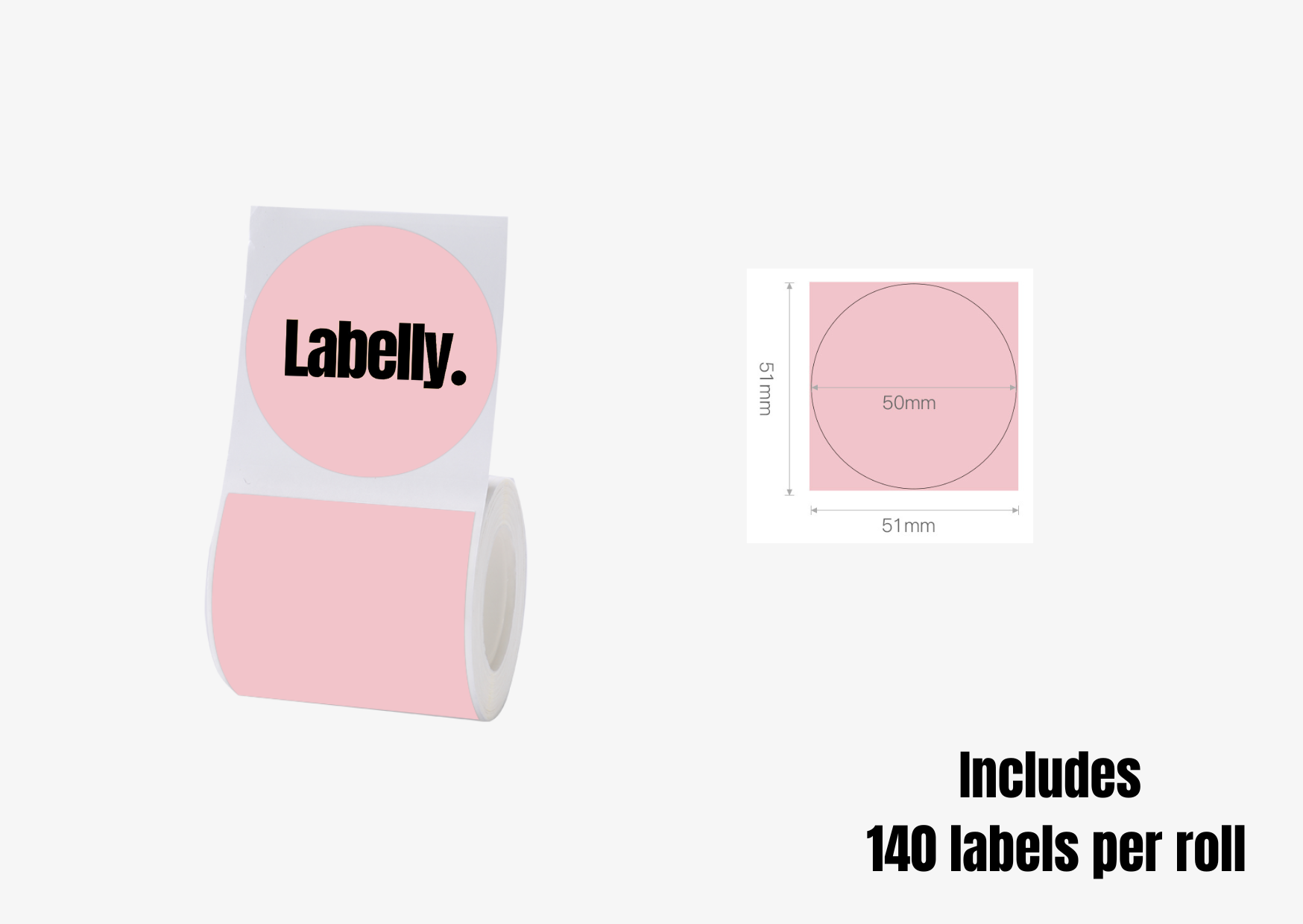 Large Pink Round Labels - 140 per roll 🔘 – Labelly