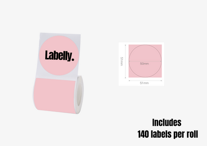 Large Pink Round Labels - 150 per roll 🔘