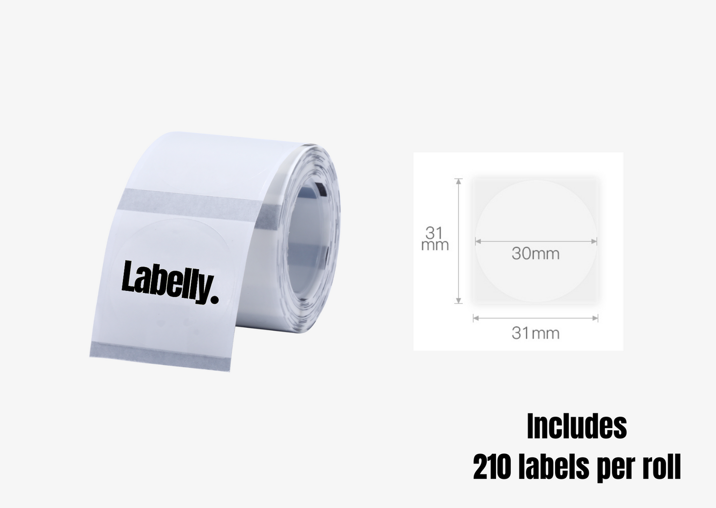 Small Transparent Round Labels - 210 per roll ⚬